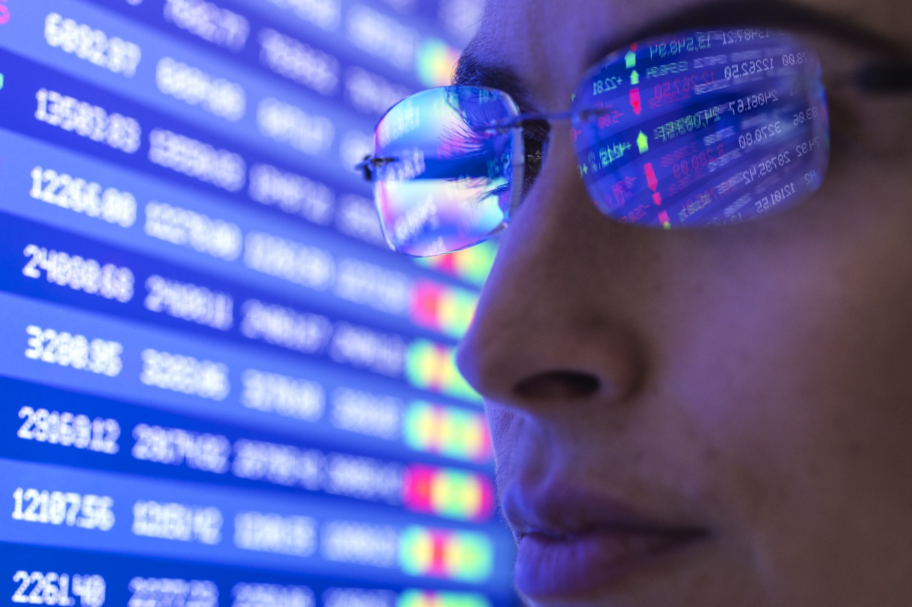 person analyzing the stock market